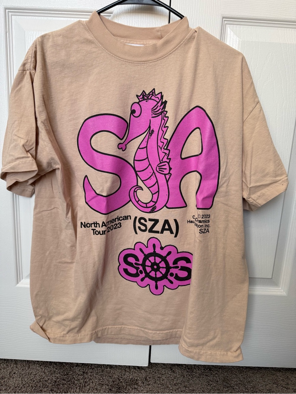SZA x Online Ceramics North American Tour Pink Seahorse Tee